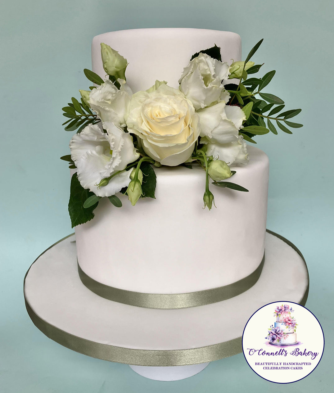 Weddings - Two Tier Floral Fondant Cake