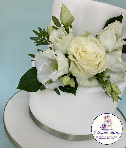 Weddings - Two Tier Floral Fondant Cake